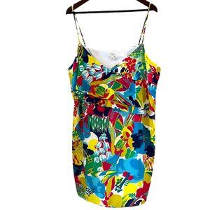 J Crew NEW Printed Ruffle-Front Cami Dress Size 20